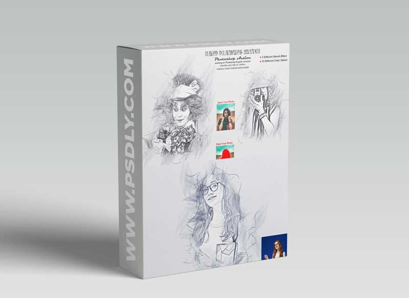 CreativeMarket - Hand Drawing Sketch Photoshop Action 5793828