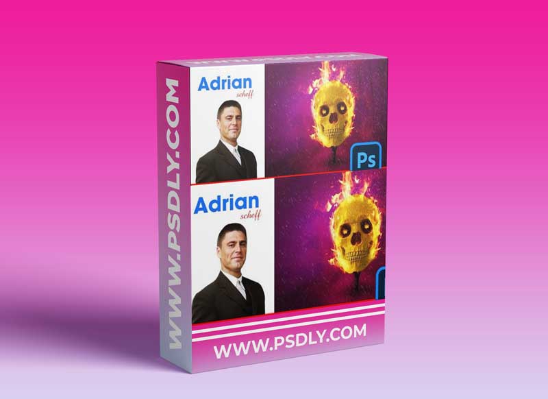 How to create a burning skull Photoshop composite