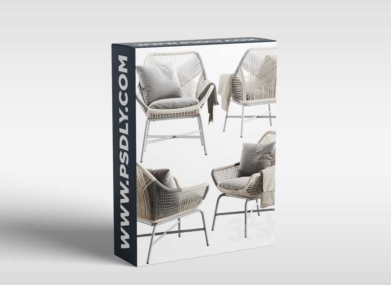 Westelm Huron Outdoor Small Lounge Chair 3D model