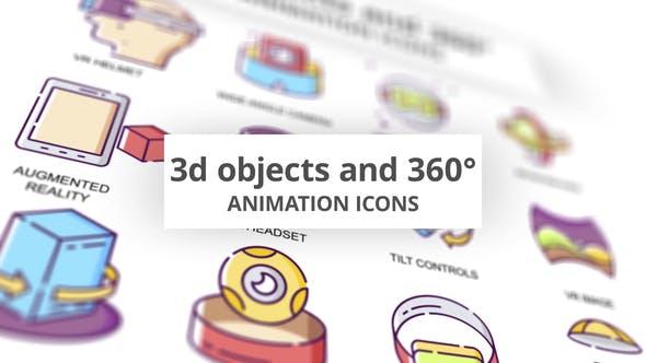 Videohive 3D objects & 360 Animation Icons 30885077