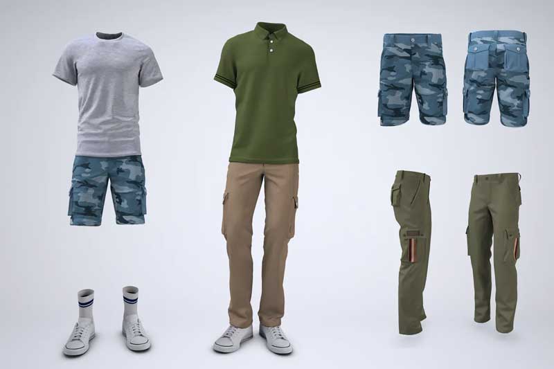 Cargo Shorts and Cargo Pants Mock-Up U9MTQZV