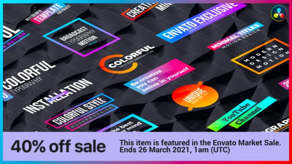 Videohive Colorful Titles DaVinci Resolve 30507917