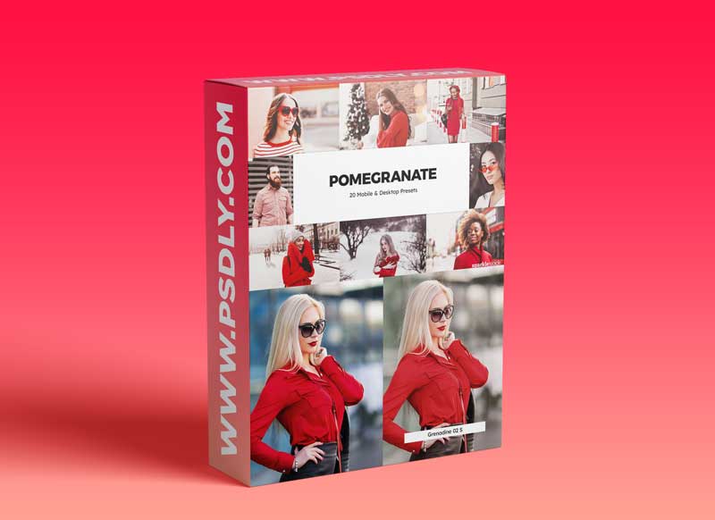 CreativeMarket - 20 Pomegranate Lightroom Presets & LUTs 5994869