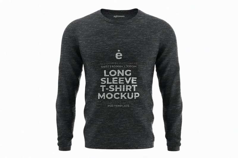 Long Sleeve T-Shirt Mockup Template D7E8MM7