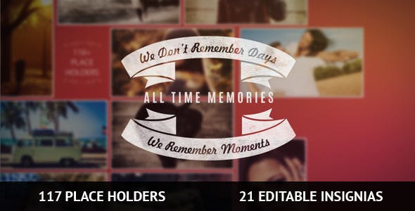 Videohive 117 PlaceHolders + 21 Insignia Memories Slideshow 9404344