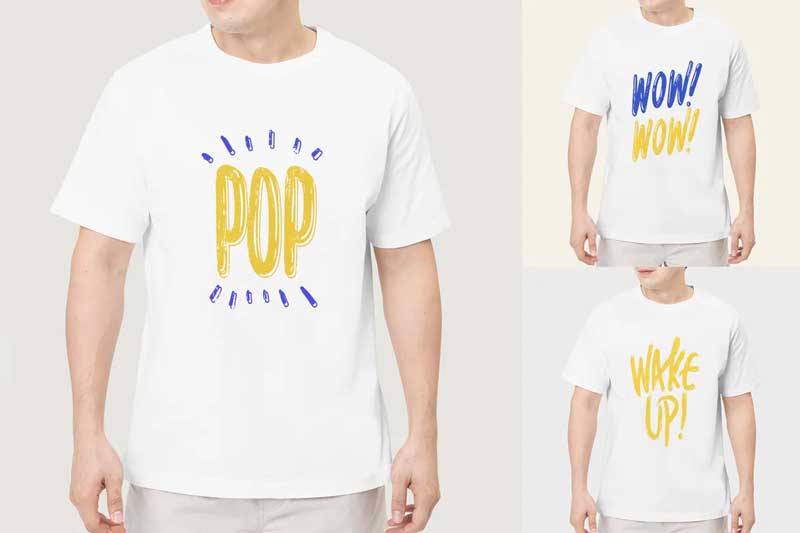 Man wearing white t-shirt mockup design