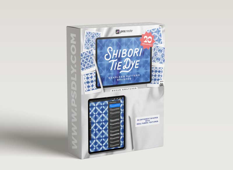 Procreate Tie Dye Shibori Seamless Pattern Brushes