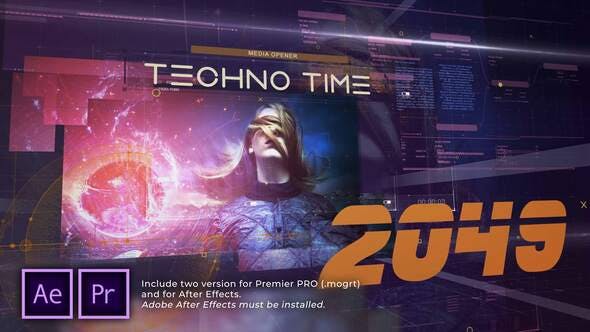 Videohive Techno Time 2049 Media Opener 31275515