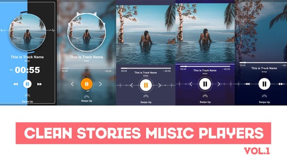 Videohive Clean Stories Music Players 24495980