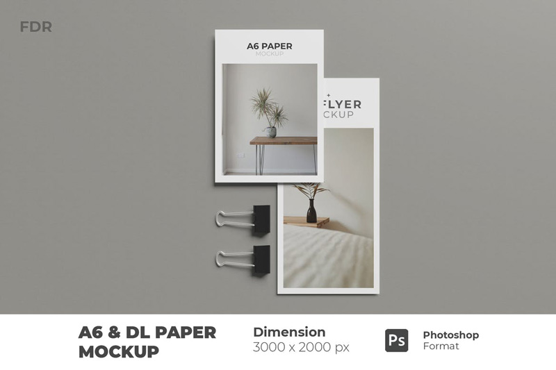 A6 and DL Paper Mockup