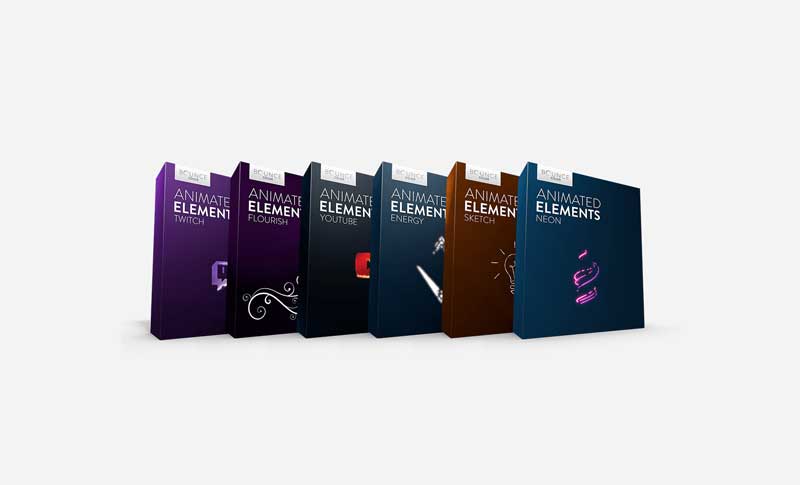 Bounce Color Animated Elements Bundle 6K