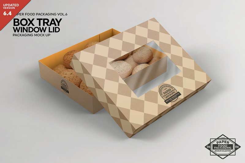 CM - Box Tray Window Lid Packaging Mockup 2306710