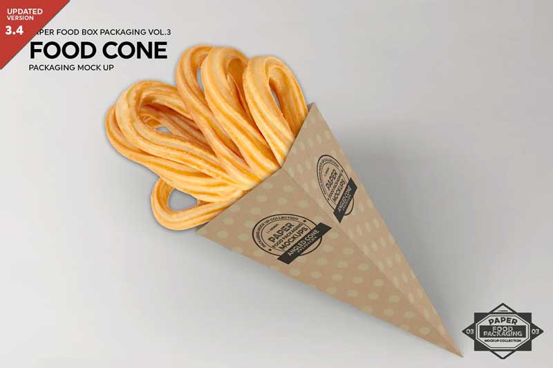 CM - Paper Food Cone Packaging Mockup 1211255