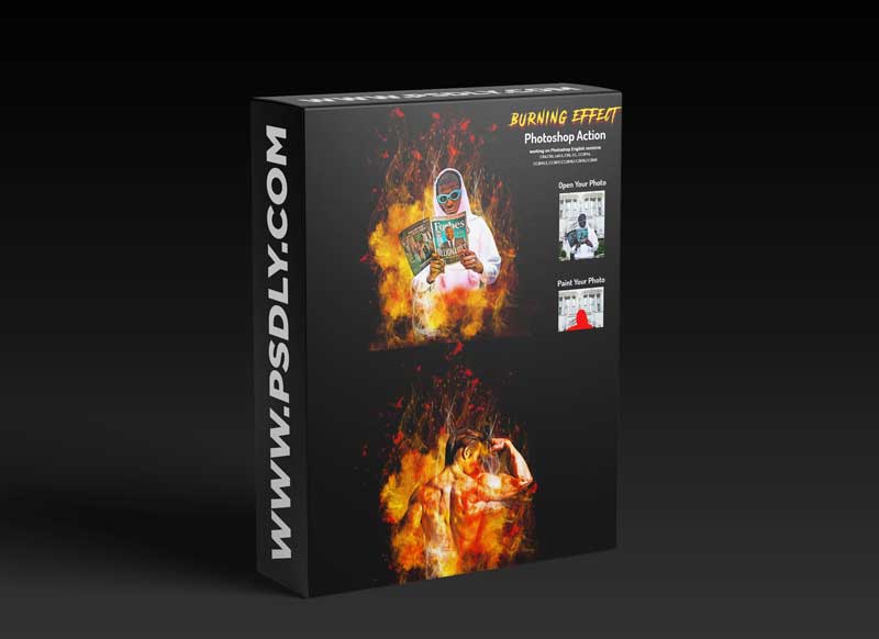 CreativeMarket - Burning Effect Photoshop Action 5999913