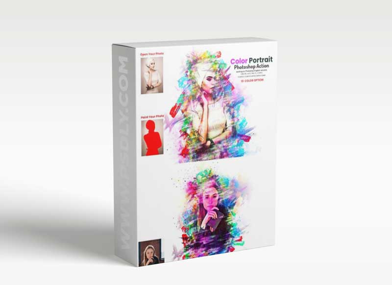 CreativeMarket - Color Portrait Photoshop Action 5919419