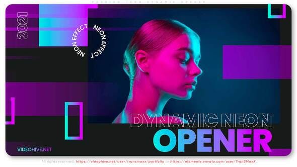 Videohive Fashion Neon Musical Dynamic Opener 31424026