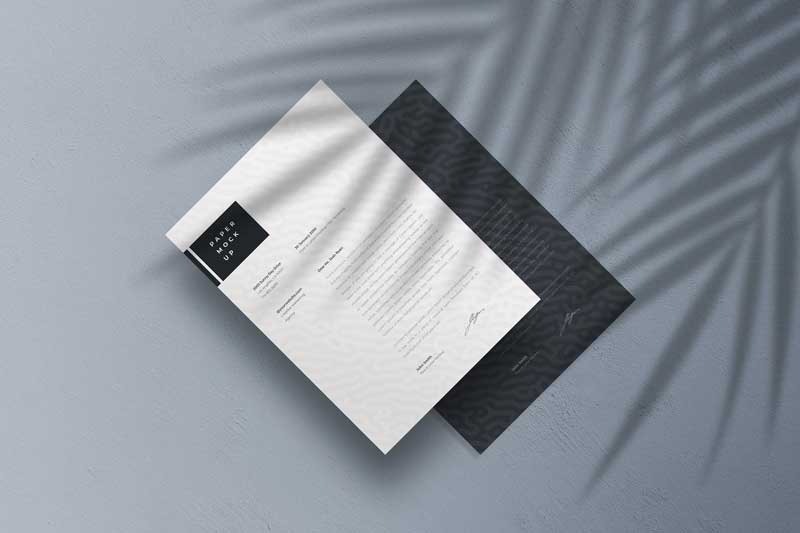 Flyer and Letter A4 Paper Mockup PSD Template