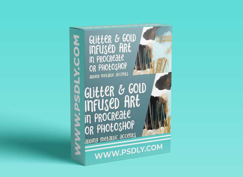 Glitter and Gold Infused Abstract Art in Procreate or Photoshop