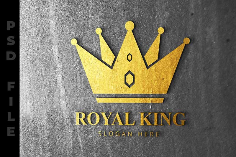 Gold Mockup On The Wall