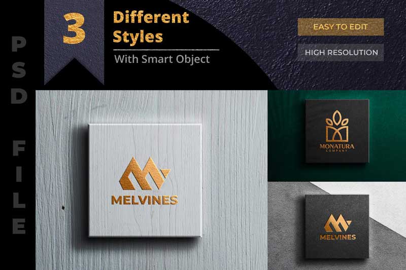 Golden Foil : Box Logo Mockup