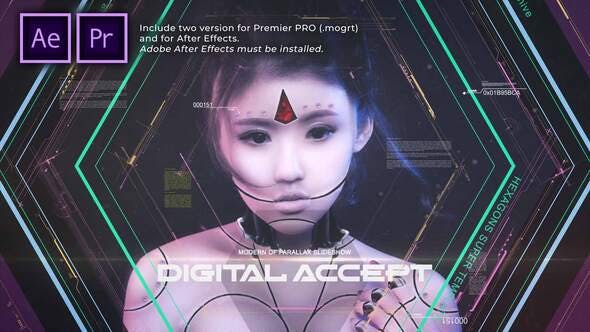 Videohive Hexagons Accept Digital Opener 31368866