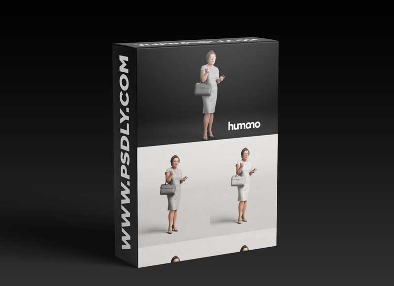 Humano Elegant woman standing and talking 0314 3D model