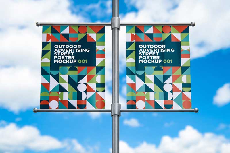Outdoor Advertising Street Poster Mockup 001