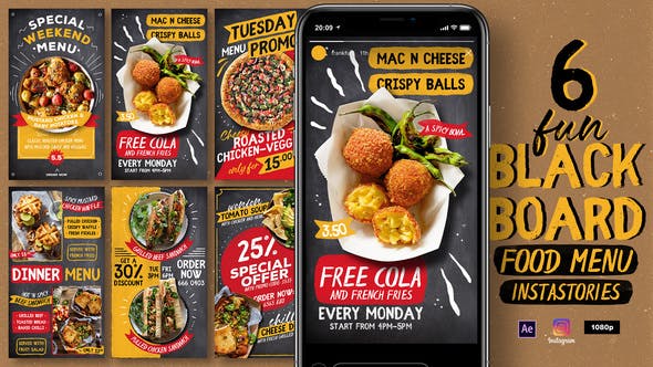 Videohive Fun Blackboard Food Menu Instagram Stories 31750222