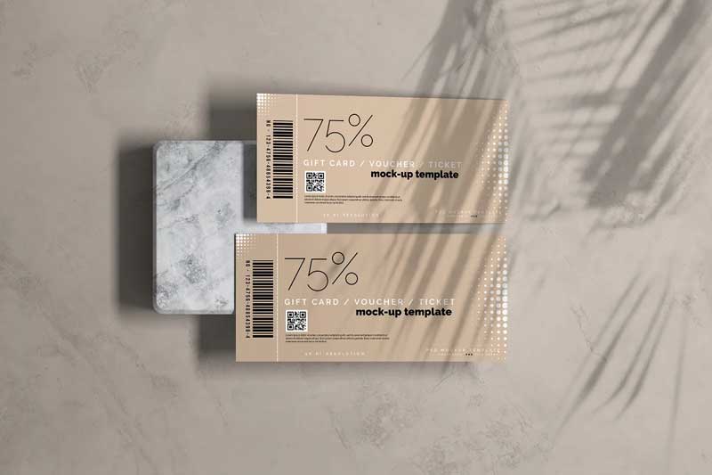 CreativeMarket - Voucher or Ticket Mockup 5606918