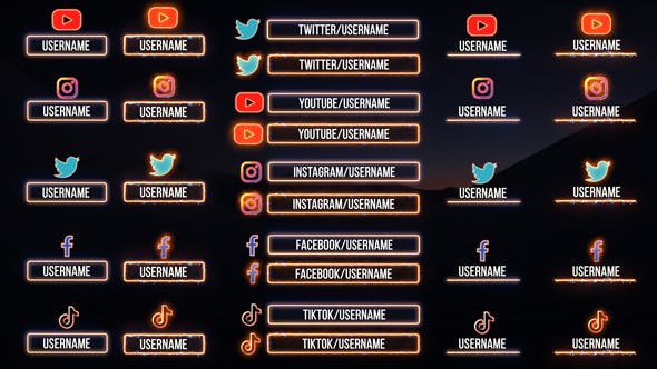 Videohive Energetic Neon Social Media Lower Third 31385377