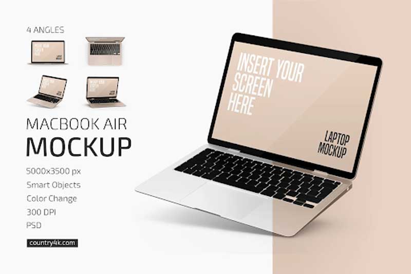 CreativeMarket - Macbook Air Mockup Set 6041691