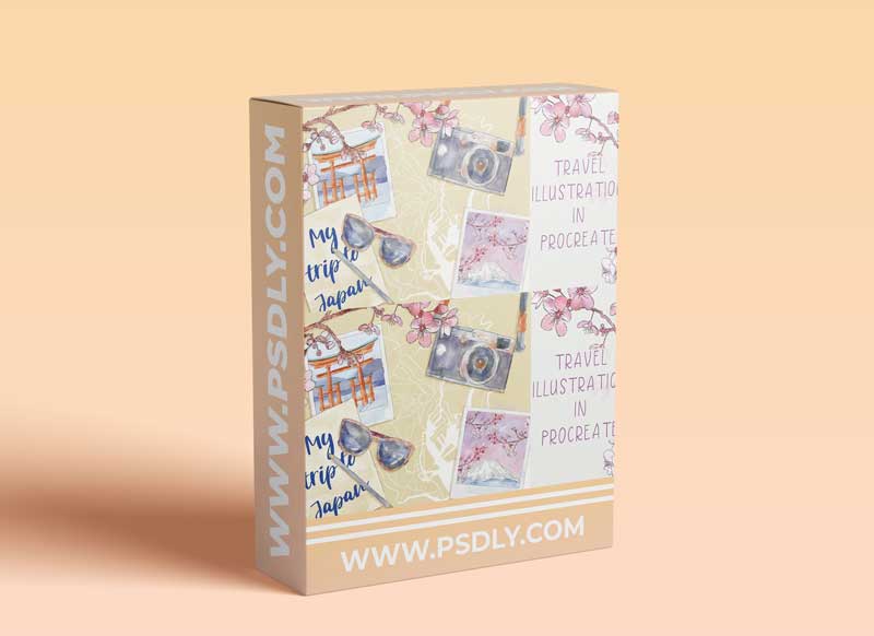 Travel illustration in Procreate - map design: digital watercolor painting on IPad