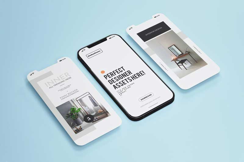 iPhone 12 Application Mock-Up Template