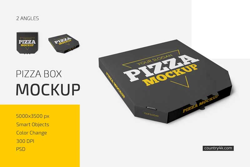 CreativeMarket - Pizza Box Mockup Set 6019339