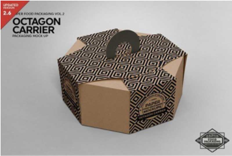 CM - Octagon Box Carrier Packaging Mockup 1018302