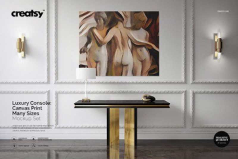 CM - Luxury Console Canvas Print Mockup 2811698