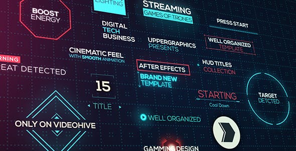 Videohive Cinematic HUD Titles 20928546