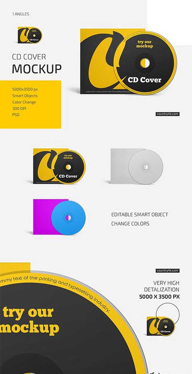 CreativeMarket - CD Cover Mockup 6033696