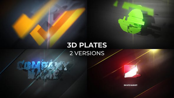 Videohive 3D Plates Logo 23228684