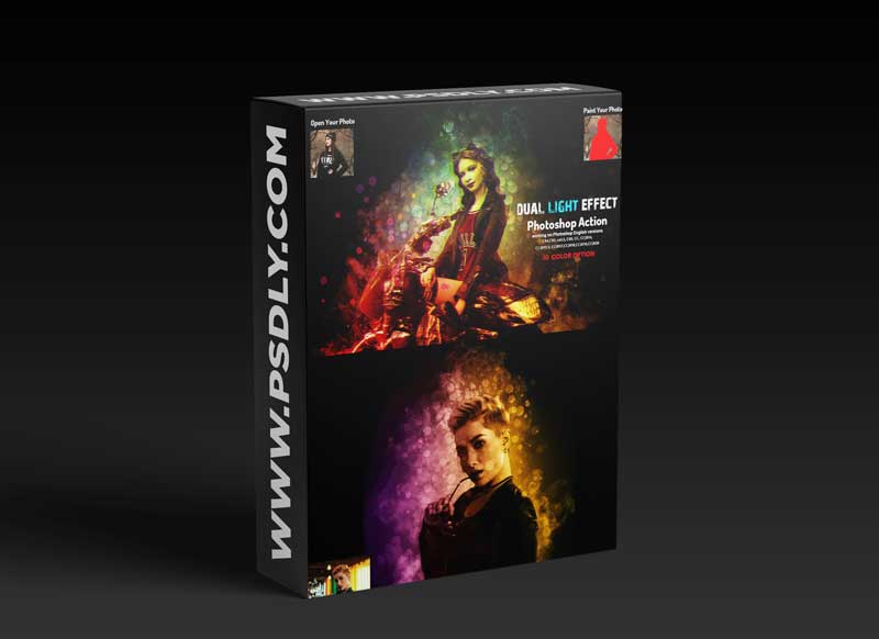CreativeMarket - Dual Light Effect Photoshop Action 5917432