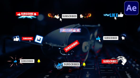 Videohive Youtube Subscribe Buttons After Effects 31937802