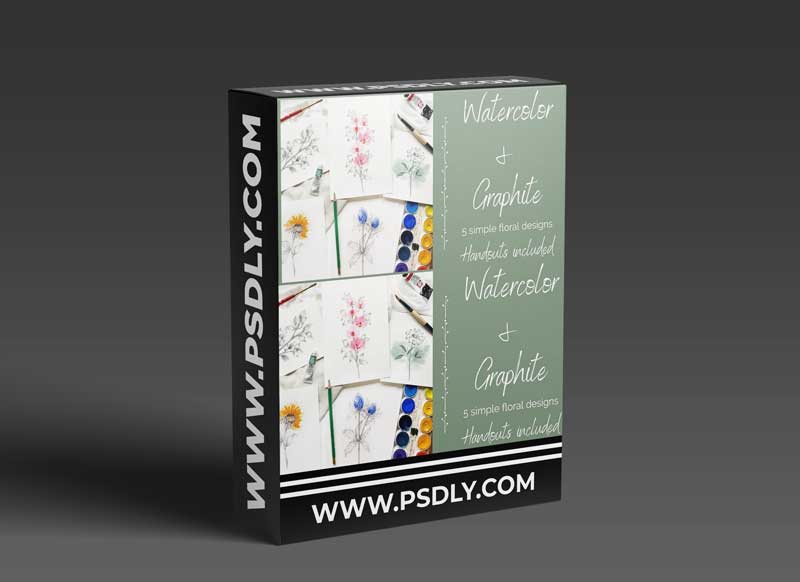 Watercolor & Graphite: 5 simple floral designs