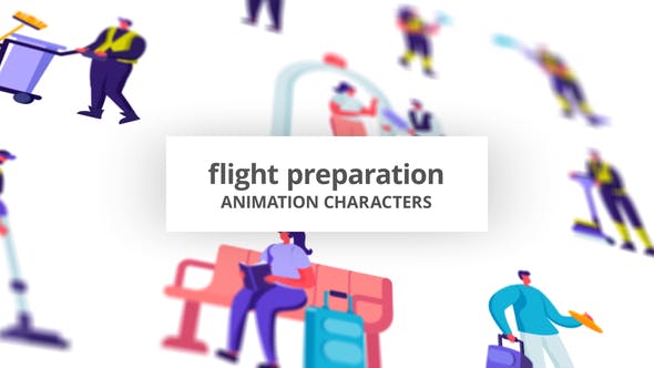 Videohive Flight preparation Character Set 32842644