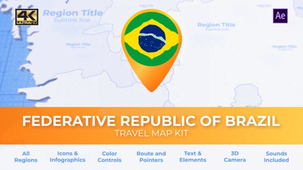 Videohive Brazil Map Federative Republic of Brazil Travel Map 32558056