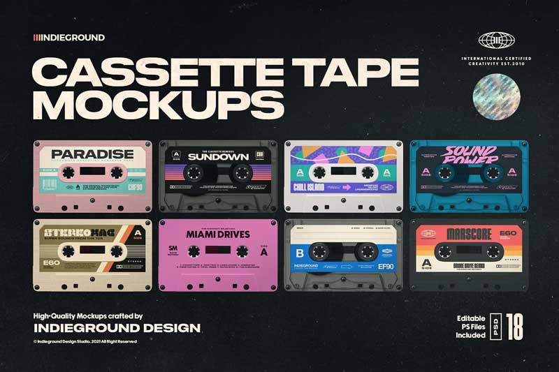 CreativeMarket - Cassette Tape Mockups 6190864