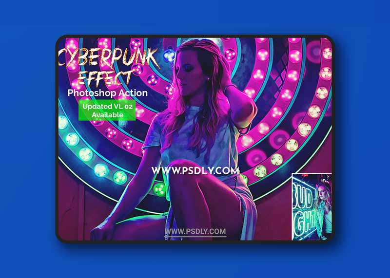 CreativeMarket - Cyberpunk Effect Photoshop Action 5106456
