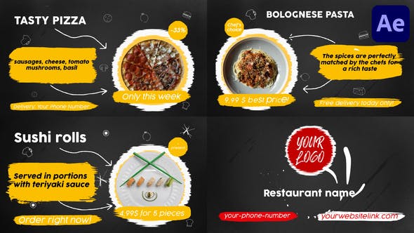 Food Menu Slideshow After Effects 32387724