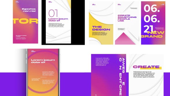 Videohive Bright Abstract typography stories 32690984