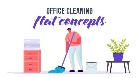 Videohive Office cleaning - Flat Concept 33263979