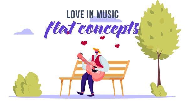 Videohive Love in music - Flat Concept 33124753